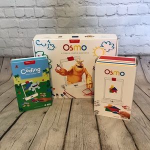 Osmo Creative kit, Genius kit, and Coding Game set